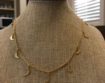Gold Crescent Necklace