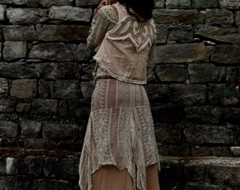 Layered Long Bohemian Skirt Made from Block print cotton
