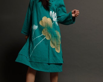 long sleeve maxi dress womens long dress summer maxi dresses plus size dress womens long dressehand painted dress casual dress summer dress