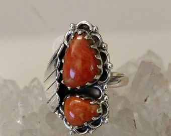 Natural Italian Coral Ring, Size 7