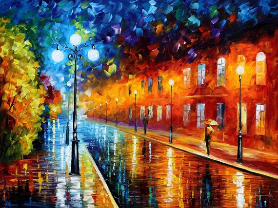 Night Scene Landscape Wall Art Oil Painting On Canvas By