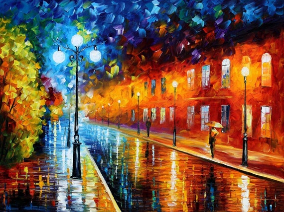 Night Scene Landscape Wall Art Oil Painting On Canvas By
