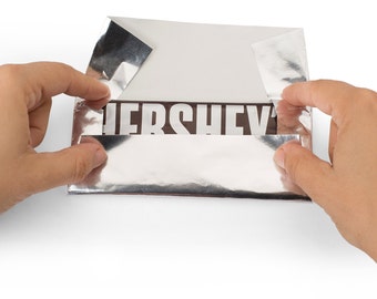 Foil Wrapper Pack of 100 Candy Bar Wrappers with Paper Backing - Best for Wrapping 1.55Oz Hershey bars Size 6" X 7.5