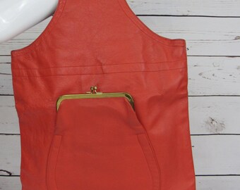 RARE Vintage Bonnie Cashin Purse Red Leather Handbag Mid Century MOD Loop Bag Plaid Lining Coach Clothing Accessory Sills & Co.