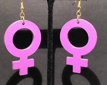 Purple Venus Symbol Earrings