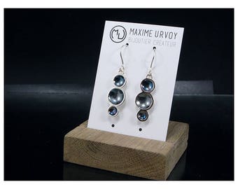 Earrings in silver Sterling and oxidation