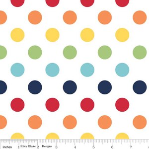 Riley Blake Designs, Medium Dots in Rainbow (C360 01)