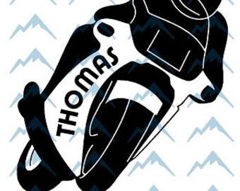 Motorcycle Personalizable SVG Cut File JPG Silhouette Cricut Studio3 Scan N Cut Oracal 651 Decal Wall Mural