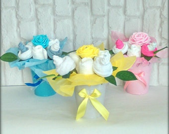 Baby Shower baby essentials flower pot gift maternity leave gift nappy cake