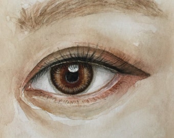 Original eye watercolor painting,watercolor art,eye painting,small art,small painting