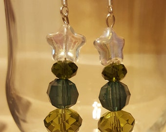 Christmas Jewelry, Christmas Tree Earrings, Holiday Earrings, Swarovski Earrings, Christmas Earrings, Dangle Earrings, Silver Earrings