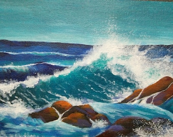 Stormy waves - Acrylic Original Painting