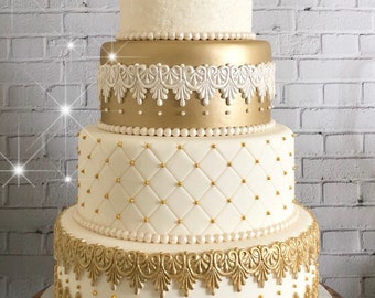 Four Tier Faux Wedding Cake, Fake Wedding Cake, Display Cake "The Cassiopeia"