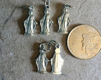 5 PCS Tiny Our Lady of Grace Charm Silhouette Bracelet Medals