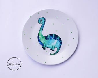 Children's Plate Dinosaur by name
