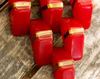 Red Triangle Bakelite Pin