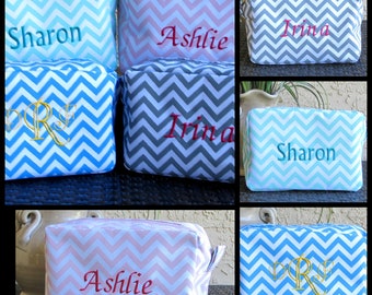 Teacher Gift Teacher Appreciation Gift CHEVRON Makeup Bag Cosmetic Bag Monogrammed Makeup Bag Cosmetic Bag Bridesmaid Gift Teacher Gift
