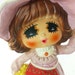 Prairie Girl Figurine Vintage Piggy Coin Bank Large Anime Eyes Kawaii Kitsch Decor Big Sad Eyes 70s Bonnet Apron Made in Japan