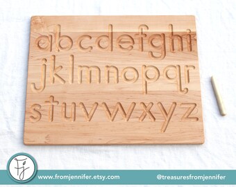 Printed Alphabet Wood Tracing Board Lowercase and/or Uppercase