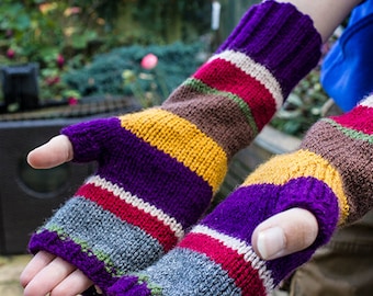 Fingerless Gloves, Hand Knitted