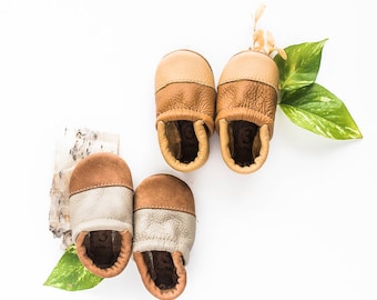 Two-Tone LOAFERS Soft Soled Leather Shoes Baby and Toddler //Free Shipping in USA// Starry Knight Design