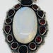Sterling silver garnet moonstone pendant
