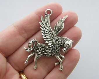 1 Pegasus charm antique silver tone A576