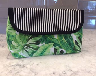 Makeup Bag with Brush Holder. Makeup Bag. Cosmetic Bag. Makeup Organizer. Travel Bag.