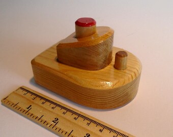 Wooden Small Toy Boat, Bathtub Toddler Simple Bath Toy, Kids gift, Waldorf inspired Handmade Wood Toy, Jacobs Wooden Toys