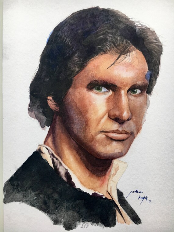 Han Solo original watercolour painting