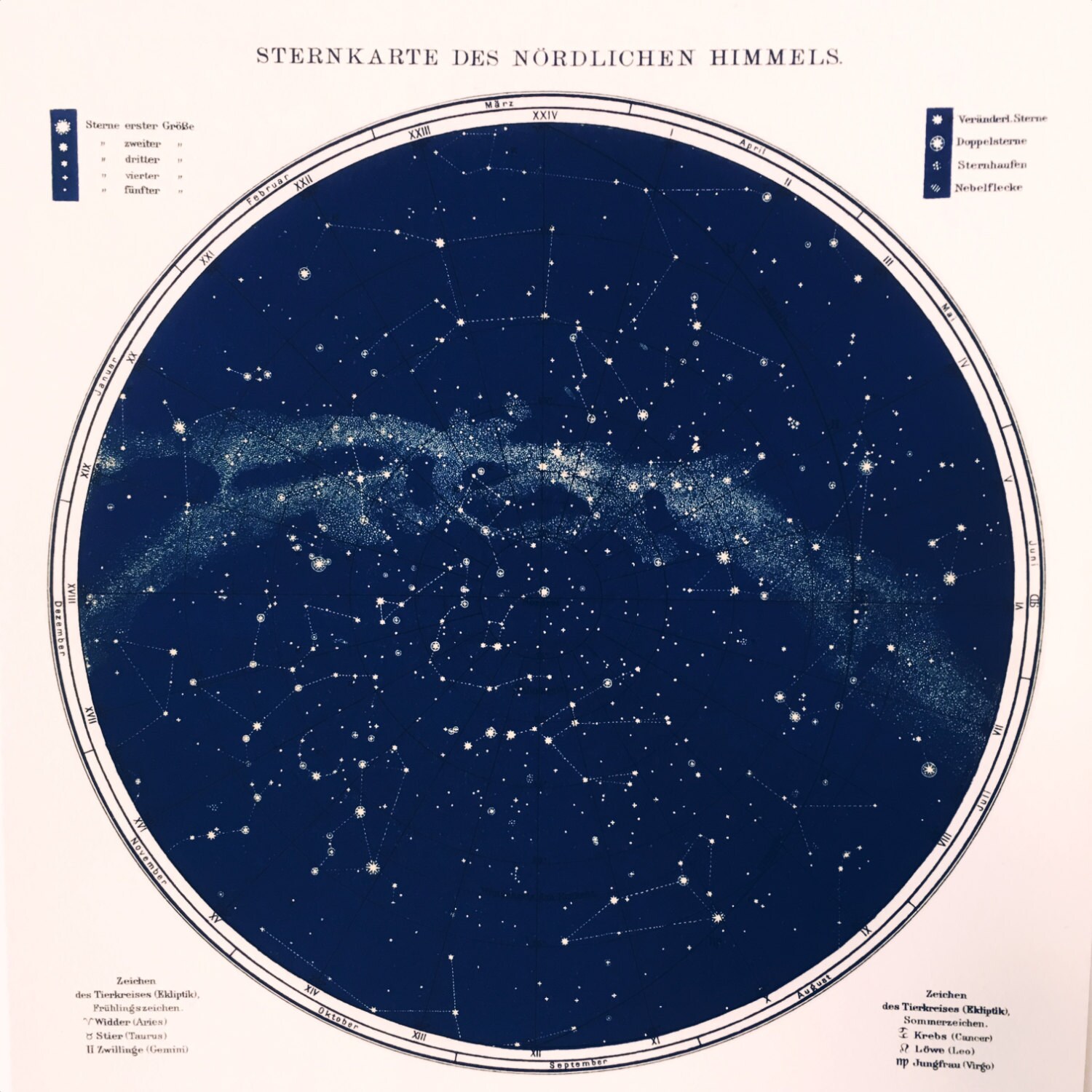 Vintage Star Map Astronomy Poster Astrology Poster