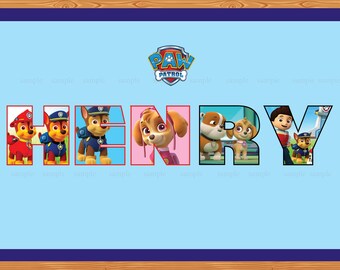 Paw patrol name tags | Etsy