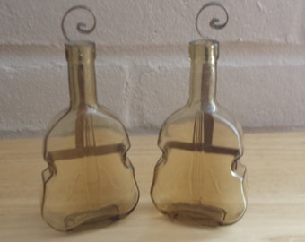 Violin Bottles with Hangers - Set of 2