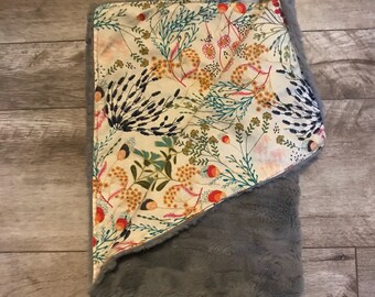 Wildflower and Faux Fur Cuddle Blanket