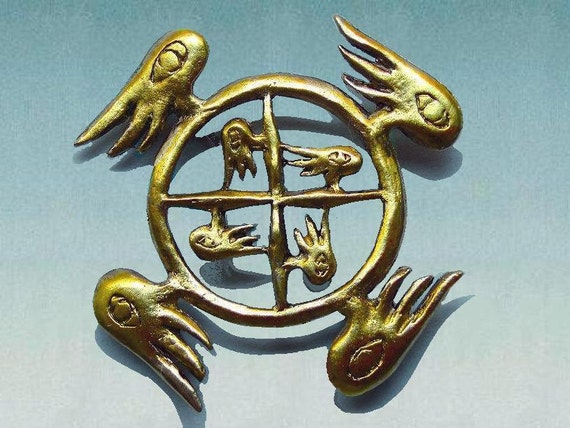 Guardian Angel brooch Ezekiel&#039;s Wheel Celtic jewelry