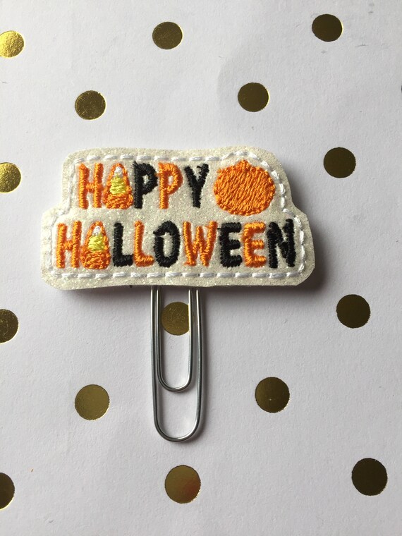 Happy Halloween Glitter planner Clip/Planner Clip/Bookmark. Halloween Planner Clip. Fall Planner Clip