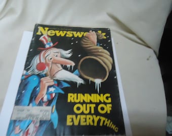 Vintage November 19, 1973 Newsweek Magazine, Running Out Of Everything, collectable