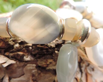 Blue and Gray Chalcedony Necklace