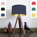 Bespoke Navy Blue lampshade with Gold Mirrored Metallic Lining
