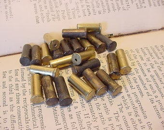 2 Dozen Solid Brass 22 Caliber Bullet Casing/Shells for Jewelry-Altered Art-Collage-Mixed Media-Crafts