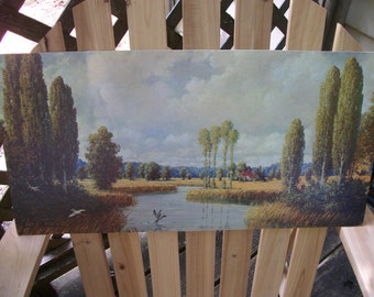 Vintage 1960's Winde Fine Prints Lithograph. "Field and Stream” by Thomas. No. 436.