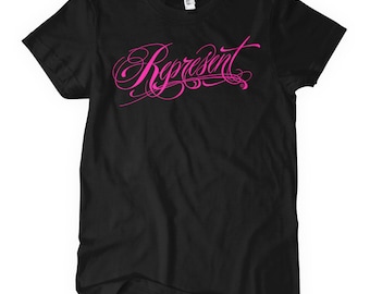 Women's Represent T-shirt - S M L XL 2x - Ladies' Script Tee - 4 Colors