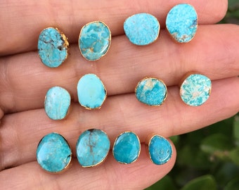 Natural turquoise studs earrings
