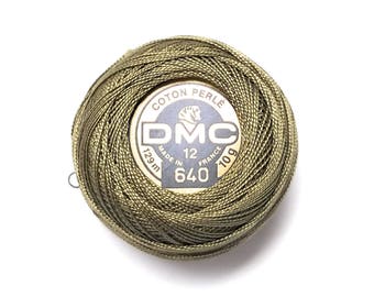 DMC 640 Very Dark Beige Gray Perle Cotton Thread Size 12