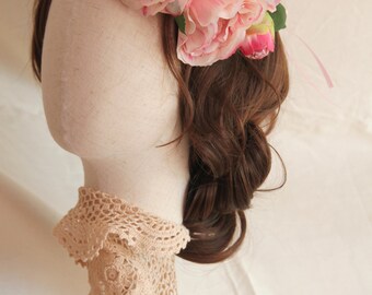 Bridal hair wreath, Floral headpiece, Wedding headpiece, Flower crown, Bridal hair flower, Bridal headband, Hair fl