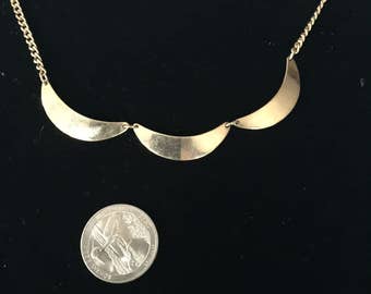 Vintage Costume Edmond Goldtone Necklace - AB