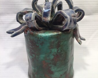 Original Handmade Raku Clay Sculpture - Present