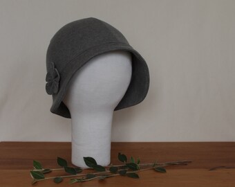 CUSTOM Brimmed Cloche Hat with Flower