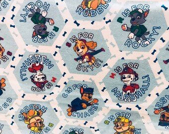 Nick Jr. Paw Patrol Flannel Fabric featuring Marshall & many more characters, rescue fabric, cartoon fabric, preschool fabric