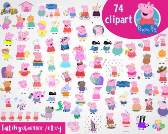 74 Peppa Pig Clipart - Peppa Pig Clipart - Printable Peppa Pig PNG Images - Peppa Pig Scrapbooking - Peppa Pig - Peppa Pig printable - Peppa